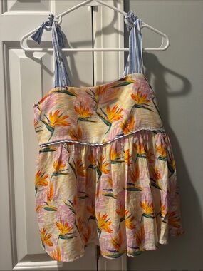 THML Tropical Floral Tie-Shoulder Top